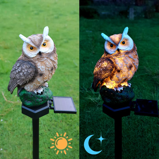 Waterproof Solar LED Owl Bird Night Lamp