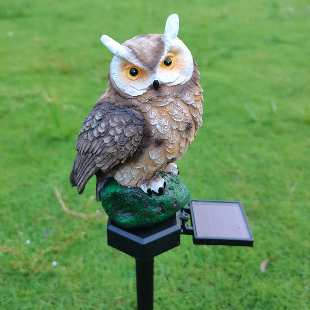 Waterproof Solar LED Owl Bird Night Lamp