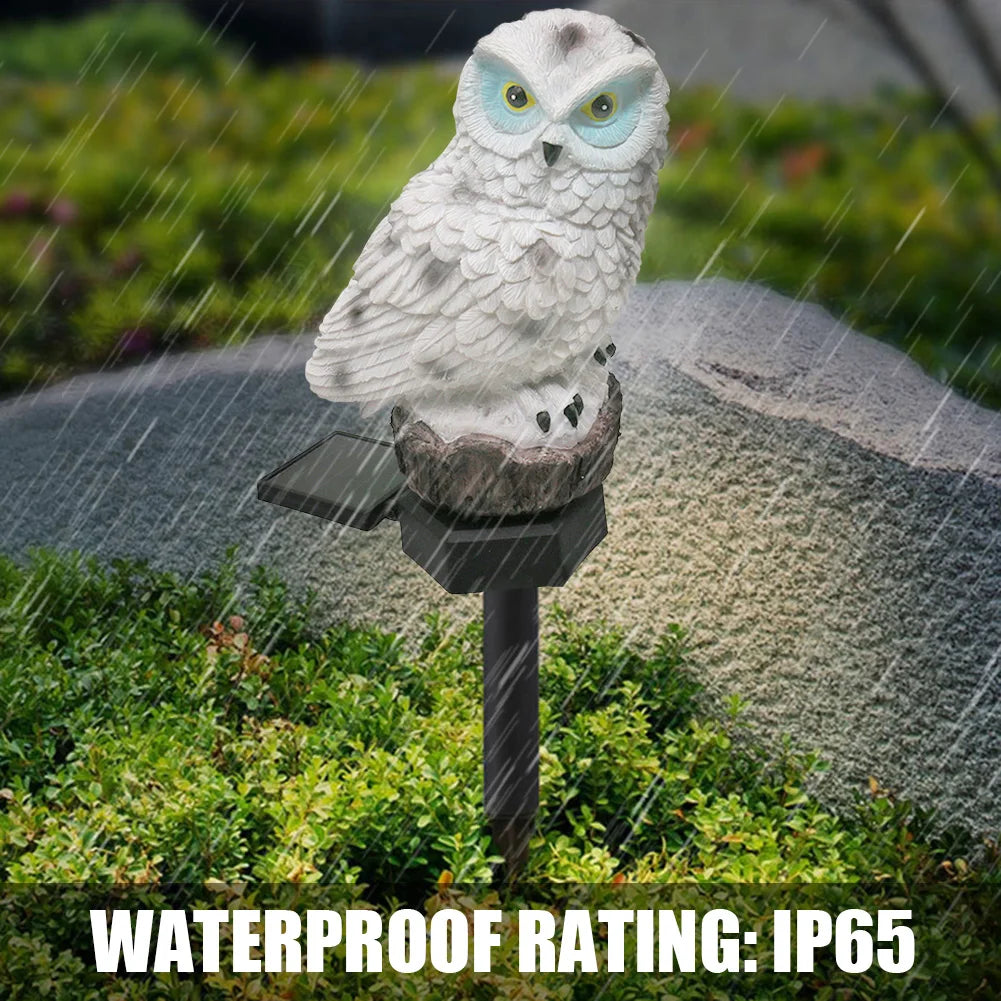 Waterproof Solar LED Owl Bird Night Lamp