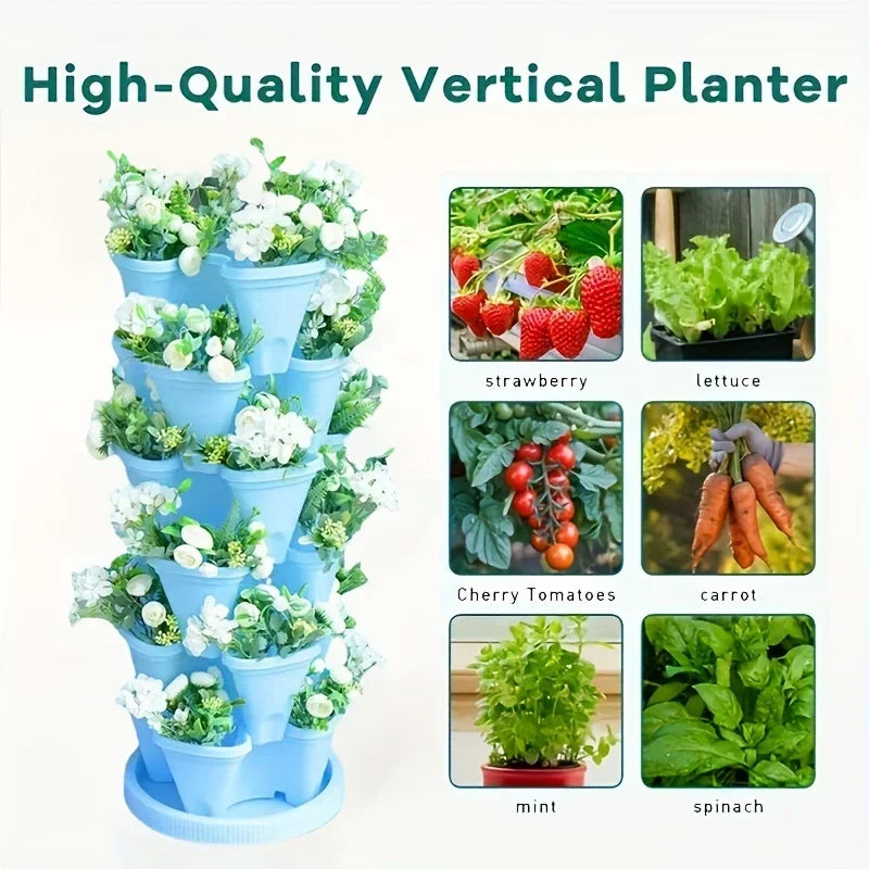 Stackable Plants Pot - 6 Trays+ Wheel Tray™