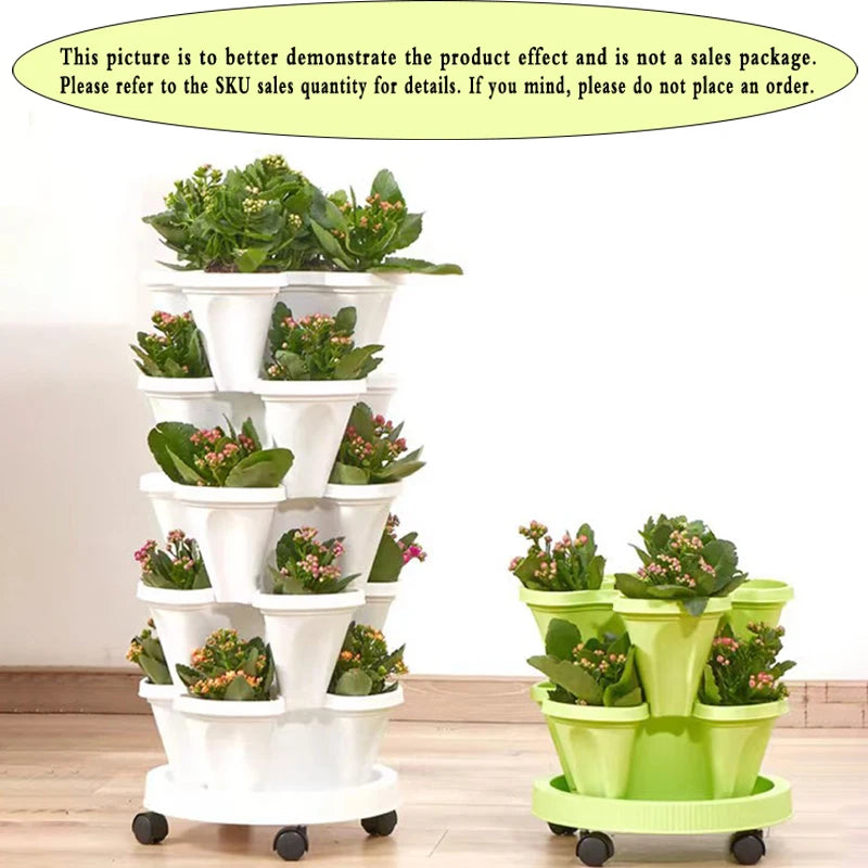 Stackable Plants Pot - 6 Trays+ Wheel Tray™