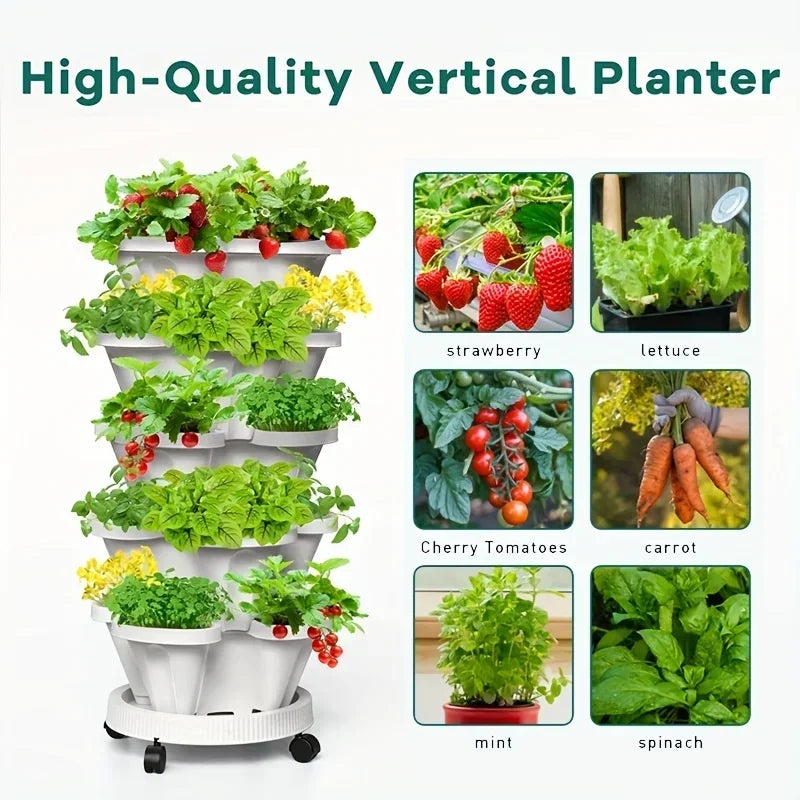 Stackable Plants Pot - 6 Trays+ Wheel Tray™